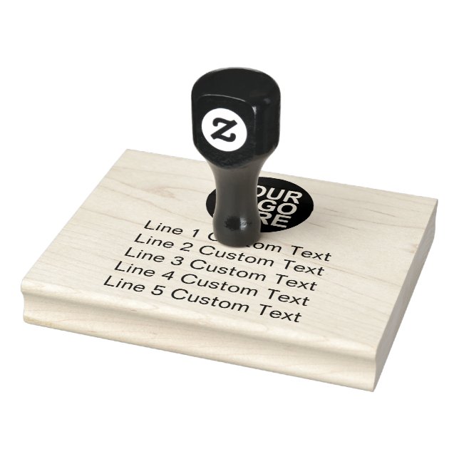 Traditional Custom Business 5 Lines With Logo Rubber Stamp (Stamp)