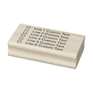 Traditional Custom Business 6 Lines Checkbox Rubber Stamp