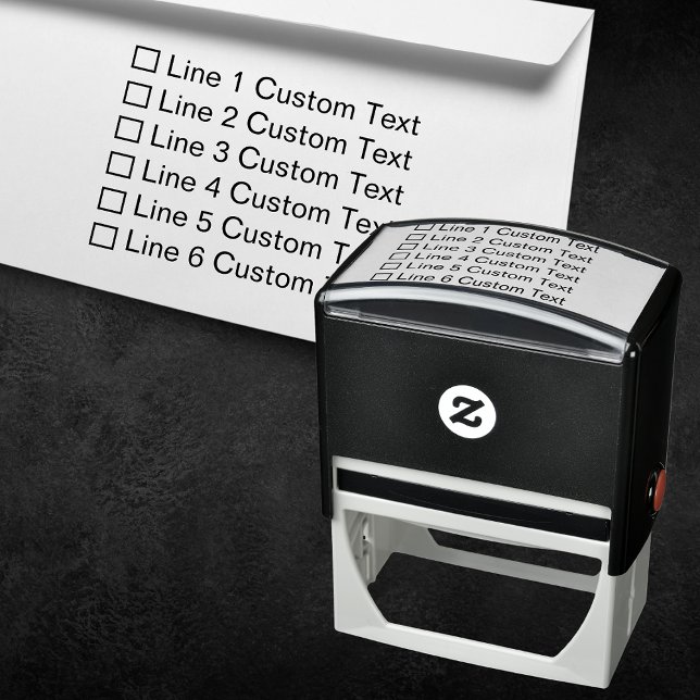 Traditional Custom Business 6 Lines Checkbox Self-inking Stamp (Creator Uploaded)