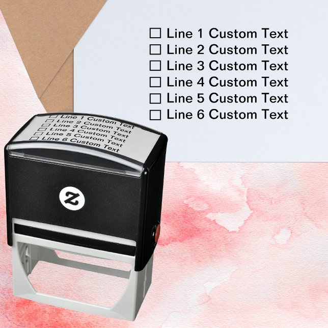 Traditional Custom Business 6 Lines Checkbox Self-inking Stamp (Creator Uploaded)