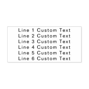Traditional Custom Business 6 Lines of Serif Text Self-inking Stamp