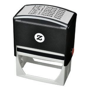 Traditional Custom Business 6 Lines of Serif Text Self-inking Stamp