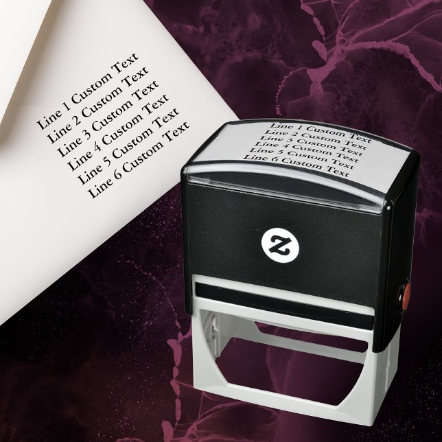 Traditional Custom Business 6 Lines of Serif Text Self-inking Stamp (Creator Uploaded)