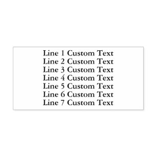 Traditional Custom Business 7 Lines of Serif Text Self-inking Stamp