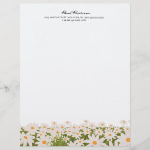 Traditional Daisy Field Letterhead
