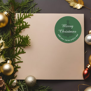 Traditional - Dark Green Custom Christmas Sticker