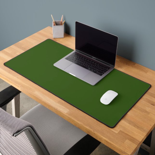 Traditional Dark Green Solid Colour Desk Mat (Office 2)