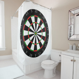Traditional Dartboard Target Design Shower Curtain