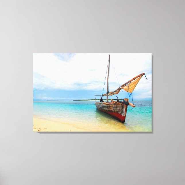 Traditional Dhow, Zanzibar, Tanzania Canvas Print (Front)