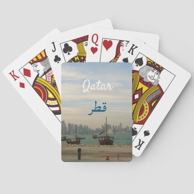 Traditional Dhows in Doha  Qatar Playing Cards (Back)