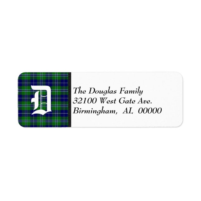 Traditional Douglas Tartan Plaid Monogram (Front)