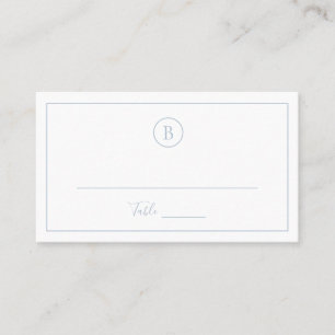 Traditional Dusty Blue Elegant Wedding Place Card