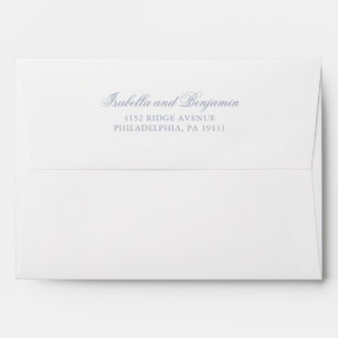 Traditional Dusty Blue Formal Elegant Wedding Envelope
