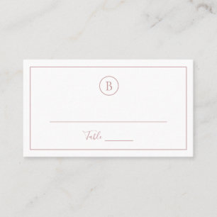 Traditional Dusty Rose Pink Elegant Wedding Place Card