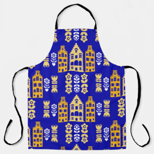 Traditional Dutch Folk Art Print Apron
