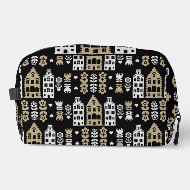 Traditional Dutch Folk Art Print Dopp Kit (Front)