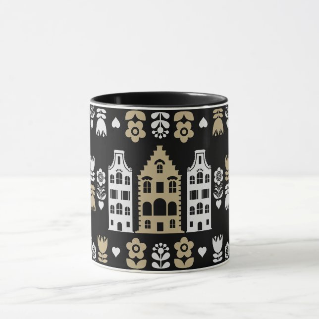 Traditional Dutch Folk Art Print Mug (Center)