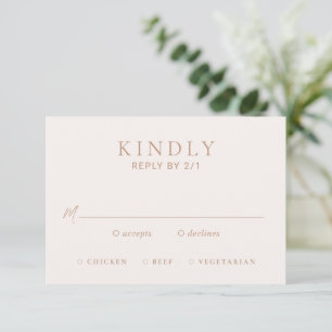 Traditional Earthy Neutral Elegant Wedding RSVP Card