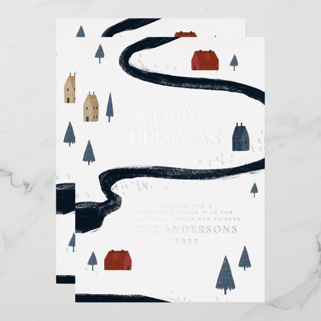 Traditional elegant rustic winter snow Christmas (Front/Back)