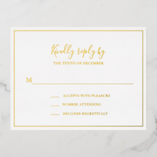 Traditional Elegant Wedding Foil RSVP Card