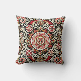 Traditional Embroidery – Geometric Floral Design Cushion