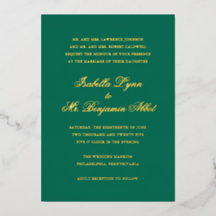 Traditional Emerald Green Formal Elegant Wedding