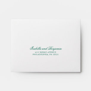 Traditional Emerald Green Formal RSVP Wedding Envelope