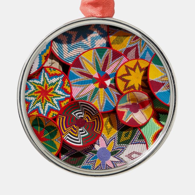 Traditional Ethiopian Baskets Metal Tree Decoration (Front)
