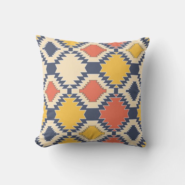 Traditional, ethnic, rustic, geometric, vintage cushion (Front)
