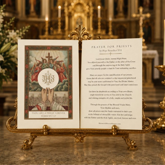 Traditional Eucharistic Priest Forever Catholic Card (Creator Uploaded)