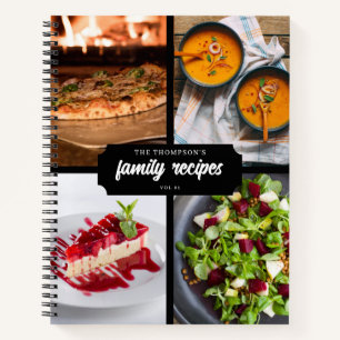 Traditional Family Recipes 4 Photo Collage Recipe  Notebook