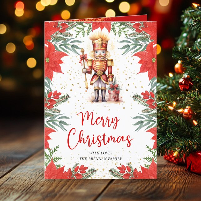 Traditional Festive Nutcracker Botanical Christmas Holiday Card (Traditional Festive Nutcracker Botanical Christmas Holiday Card)