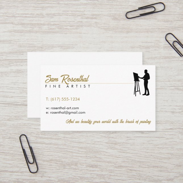 Traditional Fine Artist | Painter Business Card (Front/Back In Situ)