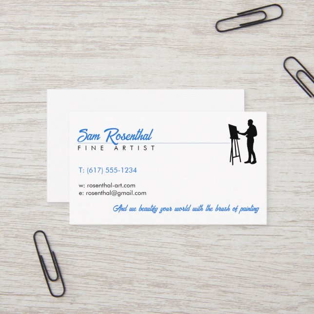 Traditional Fine Artist | Painter Business Card (Front/Back In Situ)