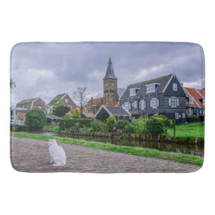 Traditional fishing village Marken in Netherlands Bath Mat