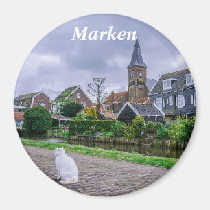 Traditional fishing village Marken in Netherlands Magnet
