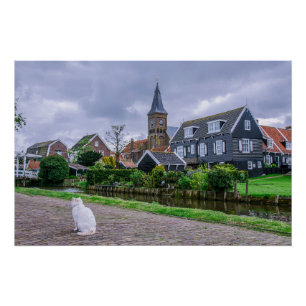 Traditional fishing village Marken in Netherlands Poster