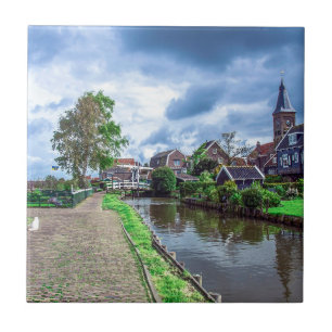 Traditional fishing village Marken, Netherlands Tile
