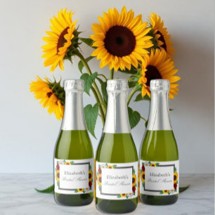 Traditional Floral Bridal Shower Sparkling Wine Label