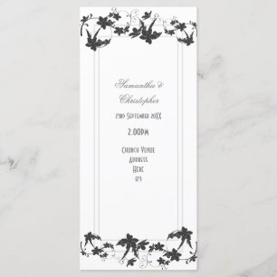 Traditional floral church wedding program programme