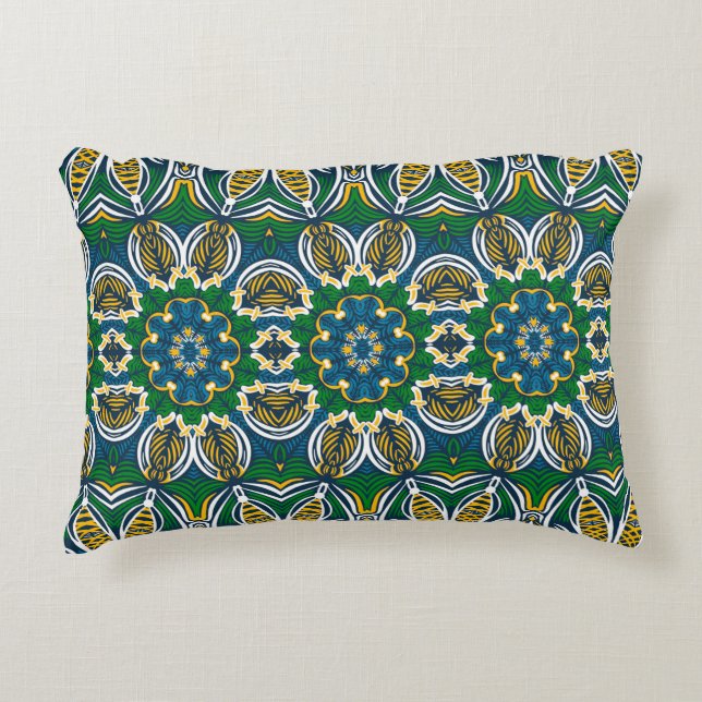 Traditional floral ornament, seamless pattern with decorative cushion (Front)