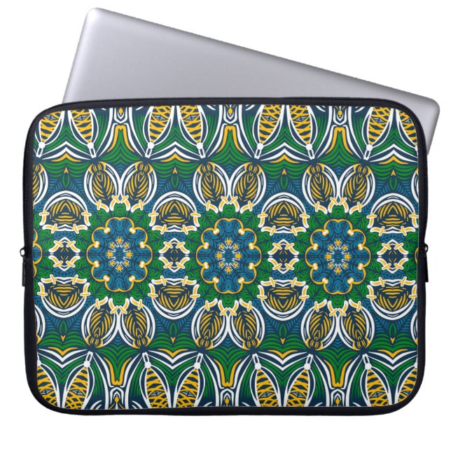 Traditional floral ornament, seamless pattern with laptop sleeve (Front)