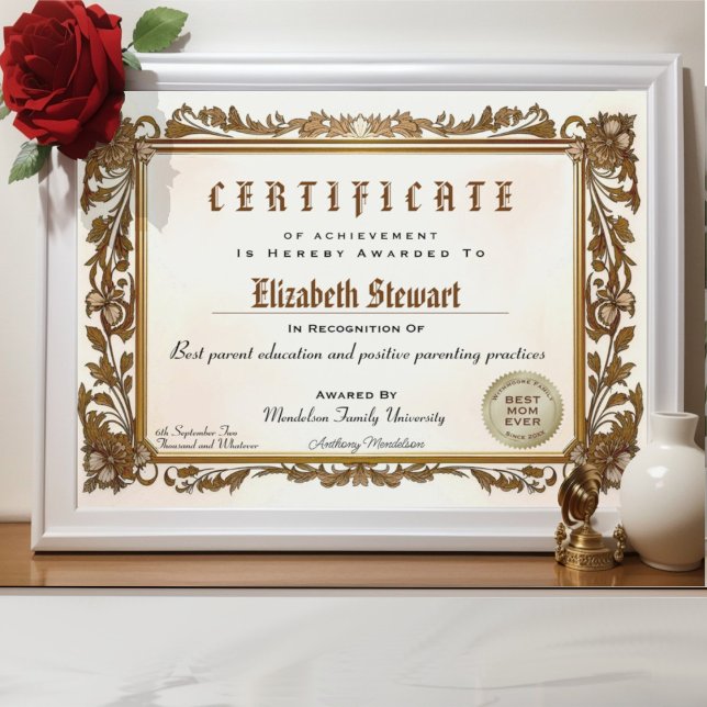 Traditional flourish frame elegant diploma (Traditional classic flourish frame certificate diploma award.)
