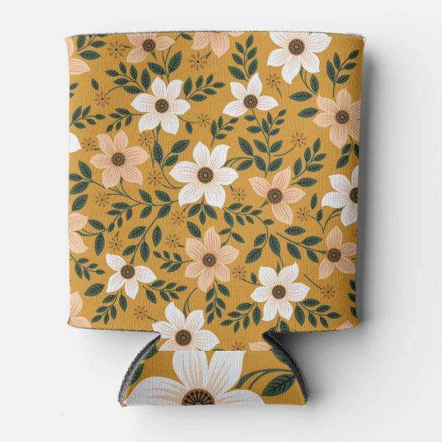 Traditional Flowers: Muster Seamless Pattern Can Cooler (Front)