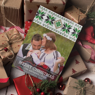 Traditional Folk Art Nordic Christmas Photo Holiday Card