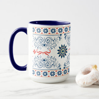 Traditional Folk Floral Pattern Mug