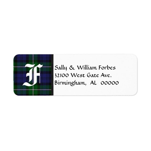 Traditional Forbes Tartan Plaid Monogram (Front)