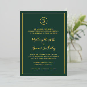 Traditional Forest Green Elegant Wedding