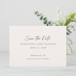 Traditional Forest Green Elegant Wedding Save The Date