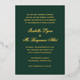 Traditional Forest Green Formal Elegant Wedding